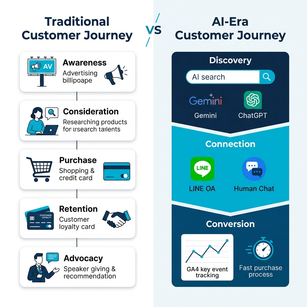 Customer Journey Comparison Diagram